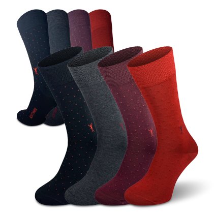 Lucca mercerized 4pack  Mix barev 1 Společenské Ponožky Mercerovaná Bavlna (Sada)