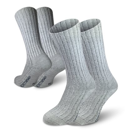 Perun merino 2-pack  Světle šedé Turistické/Domácí  Merino Ponožky