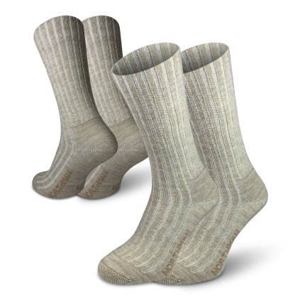 Perun merino 2-pack  Béžové Turistické/Domácí  Merino Ponožky