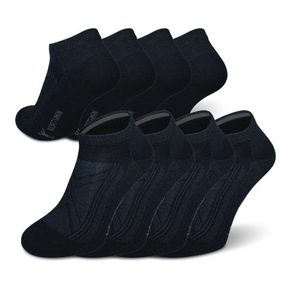 Gobi Summer Merino 4-PACK  Černé Kotníkové Merino Ponožky