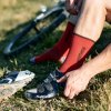 Etape  Červené Cyklistické Ponožky se Speciálním Měkčením
