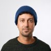 Beanie Merino 1:1  Modrá Merino Čepice žebro 1:1