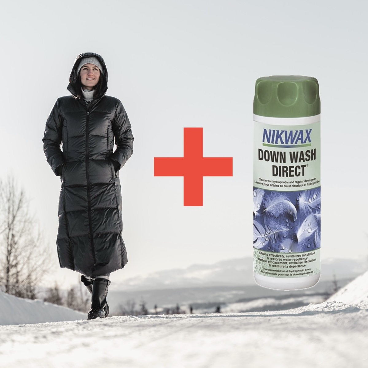 Nakupte v akci 1+1. Ke každému zimnímu kabátu SKHOOP dostanete prací prostředek Nikwax Down Wash 300 ml