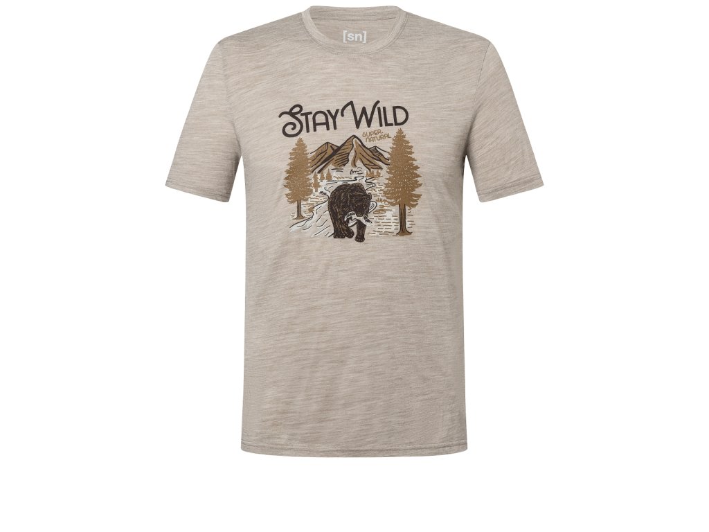 Pánské merino triko Better A Fish Than Me Tee [sn] - vintage khaki