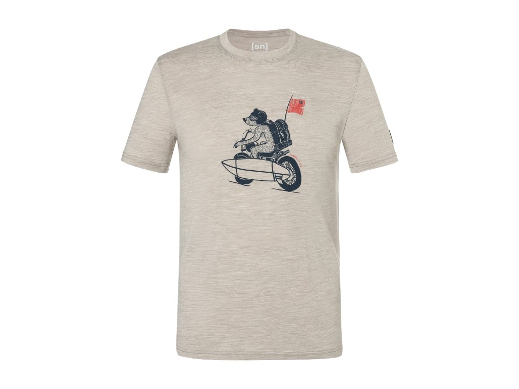 Pánské merino triko Naked Bear Tee [sn] - vintage khaki