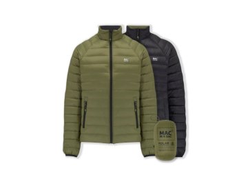 Pánská oboustranná péřová sbalitelná bunda cestovni Mac in Sac Polar khaki