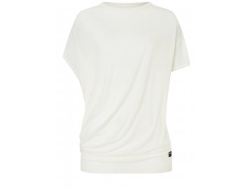 Dámské pohodlné bílé merino triko s krátkým rukávem Yoga Loose Tee [sn]