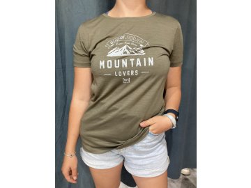 VZ Dámské merino triko Mountain Logo Tee [sn] - Stone Grey/Puffin Vel38