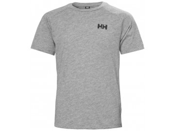 Juniorské funkční tričko Helly Hansen JR Loen tech s merinem krátký rukáv - grey melang