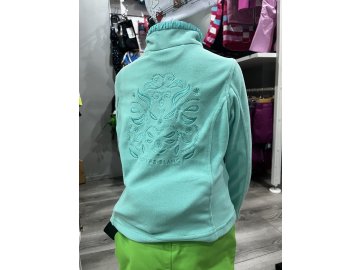 Pivre Blanc dívčí fleecová mikina s výšivkou na zádech v mentolé barvě