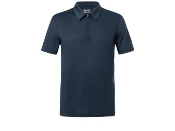 Pánská polokošile z merino vlny Zip Polo [sn] - blueberry