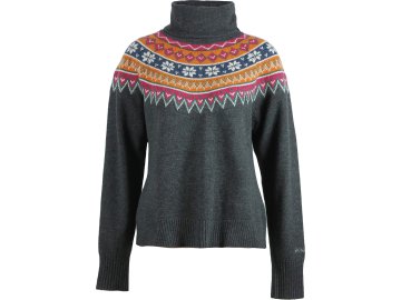 Dámský vlněný rolák se severským vzorem Scandinavian Turtleneck SKHOOP graphite