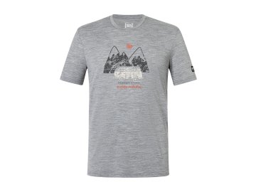 Pánské merino triko M DOLOMITES CAMPSITES TEE [sn] - cashmere grey melange/various