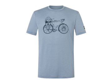 Pánské merino triko M WANDER WHEEL TEE [sn] - flint stone/blueberry