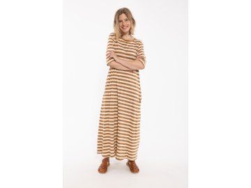 Dlouhé letní šaty Danebasic Goodnews Danefæ - light beige/mokka_2