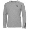 Juniorské funkční tričko Helly Hansen JR Loen tech LS top s merinem dlouhý rukáv - grey melang