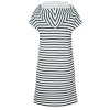 Funkční letní merino šaty s kapucí Funnel Stripe Bio Dress
