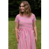 Růžové proužkované letní dlouhé šaty Danebasic Kroeyer Dress Soft Cherry Danefae