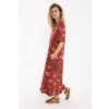 Dlouhé letní maxi šaty červené Danegladly Interlock Danefæ chili:soft cherry trops