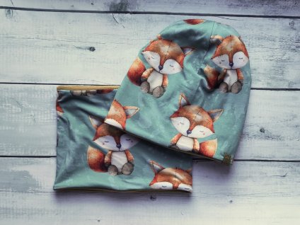 SET Čepice a nákrčník lišky vel. 54