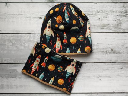 SET Čepice a nákrčník - vesmír vel. 54