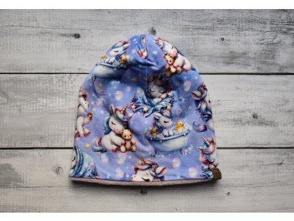 Čepice zateplená jednorožci