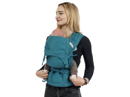 flyclick half buckle babytrage chevron petrol baby