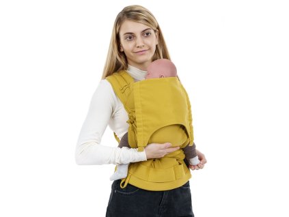 flyclick half buckle babytrage chevron senfgelb baby