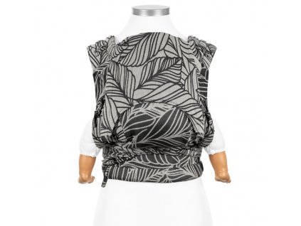 ergonomické nosítko fidella flyclick halfbuckle baby carrier dancing leaves black white baby