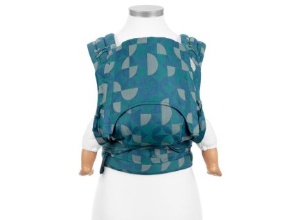 ergonomické nosítko fidella flyclick half buckle babytrage kaleidoscope ocean teal baby