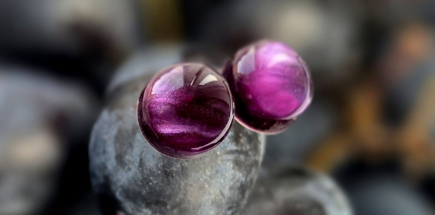 Circle Mini Plum - náušnice Notasheep