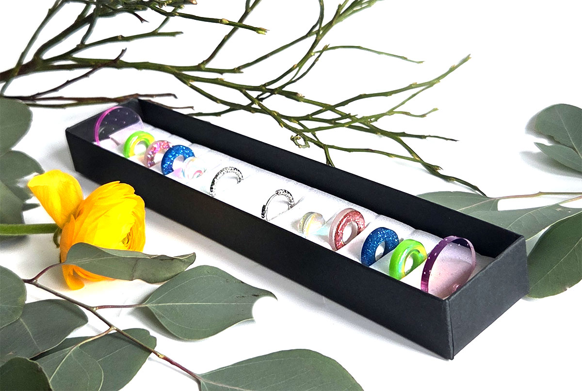 SPRING Box kreativní sada náušnic Notasheep na šířku