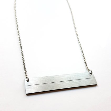RECTANGLE LINE 1 náhrdelník  metalicky stříbrný náhrdelník s minimalistickou linkou