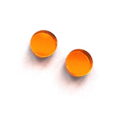 Basic circle mirror orange  náušnice oranžové zrcadlové