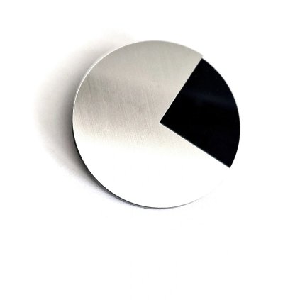 PACMAN brož černá / stříbrná  výrazná designová brož