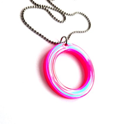 CIRCLE CUT náhrdelník ULTRA PINK  náhrdelník holografický