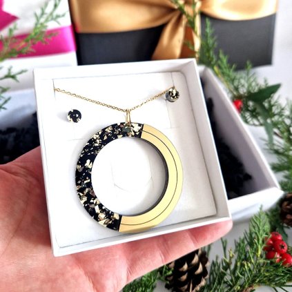 Dárkový BOX Glitter black  se svíčkou ZDARMA