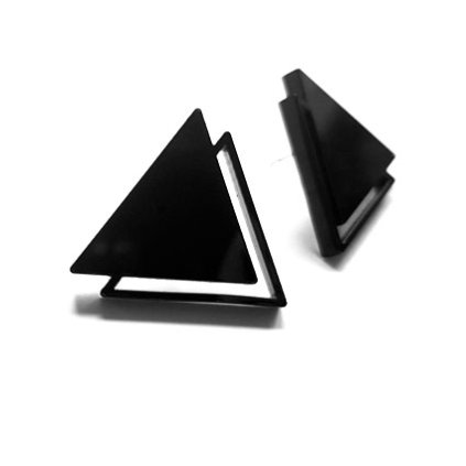 TRIANGLE DOUBLE BLACK  naušnice