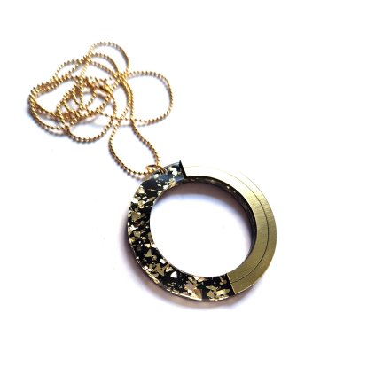 Náhrdelník GLITTER black LIMITED  černo/zlatý náhrdelník