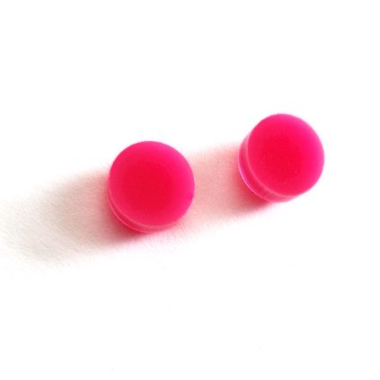 Basic circle barbie pink  náušnice růžové