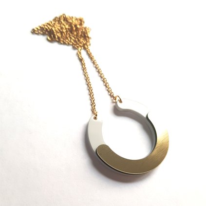 OPEN CIRCLE náhrdelník white/gold  bílá / zlatá