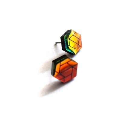 POLYGON mini AUTUMN náušnice hrající barvami