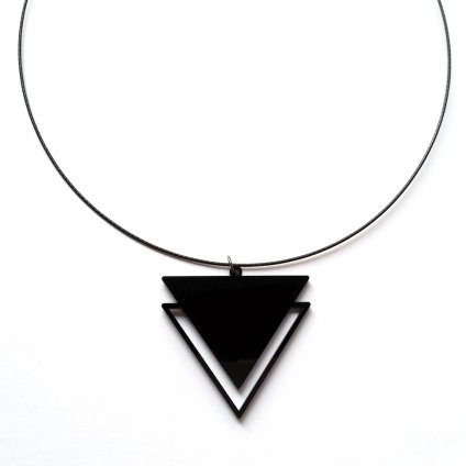TRIANGLE DOUBLE BLACK  černý náhrdelník