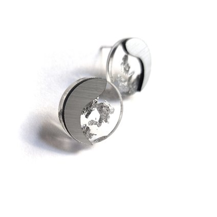 Náušnice PIECE of SILVER circle  stříbrné / průhledné náušnice