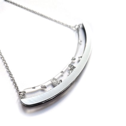 Náhrdelník PIECE of SILVER ellipse  stříbrný / průhledný náhrdelník