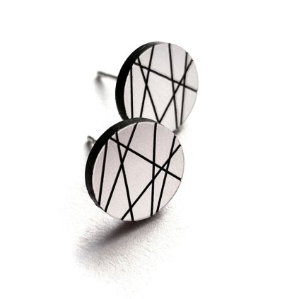CIRCLE LINES MINI SILVER  náušnice stříbrné plexi