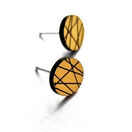 CIRCLE LINES MINI GOLD  náušnice zlaté plexi