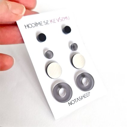 náušnice "HODÍME SE KE VŠEMU" mix 3  zvýhodněná sada náušnic - mix tvarů
