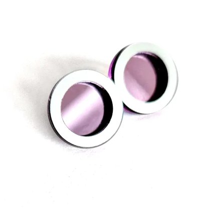 INSIDE CIRCLE mirror lilac  náušnice šeříkové/stříbrné plexi