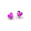 HEART MINI shiny magenta náušnice  náušnice srdíčka - se třpytkami